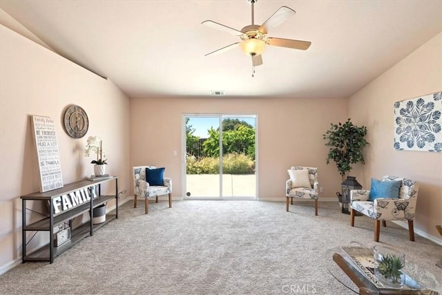 448 Grove Ln, Nipomo, CA 93444 - sitting room with ceiling fan and carpet floors