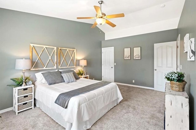 448 Grove Ln, Nipomo, CA 93444 - carpeted bedroom with vaulted ceiling and a ceiling fan