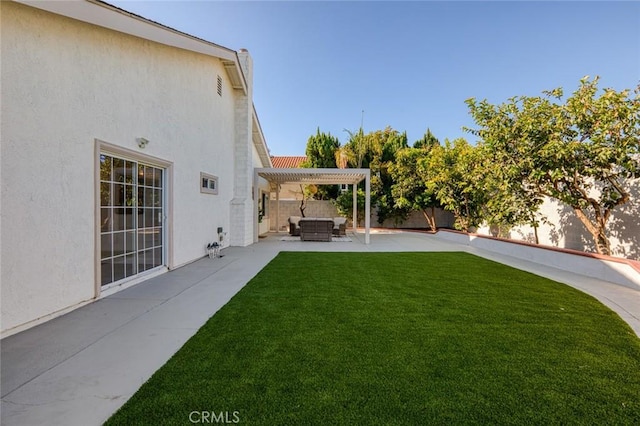 16186 Mount Gist Cir, Fountain Valley, CA 92708 - fenced backyard featuring an outdoor living space, a pergola, and a patio