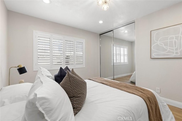 16186 Mount Gist Cir, Fountain Valley, CA 92708 - bedroom with wood finished floors, recessed lighting, and a closet