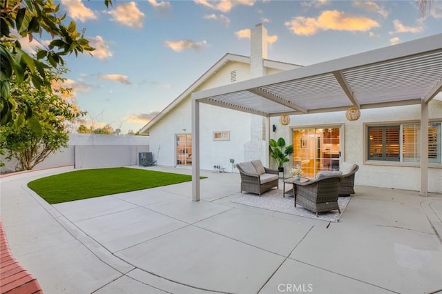 16186 Mount Gist Cir, Fountain Valley, CA 92708 - view of patio / terrace with a pergola and outdoor lounge area