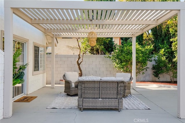 16186 Mount Gist Cir, Fountain Valley, CA 92708 - fenced backyard featuring a pergola, a patio area, and an outdoor living space