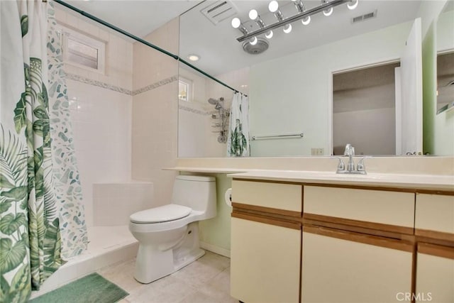 31121 Avenida Ximino, Cathedral City, CA 92234 - full bathroom with tile patterned flooring, vanity, and curtained shower