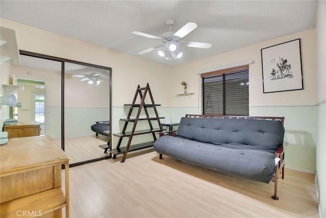 31121 Avenida Ximino, Cathedral City, CA 92234 - living area featuring ceiling fan and wood finished floors