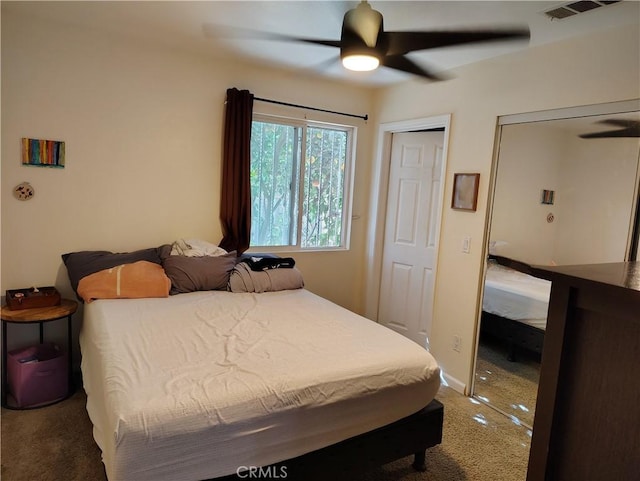 10815 Gorman Ave, Los Angeles, CA 90059 - carpeted bedroom featuring ceiling fan and multiple closets