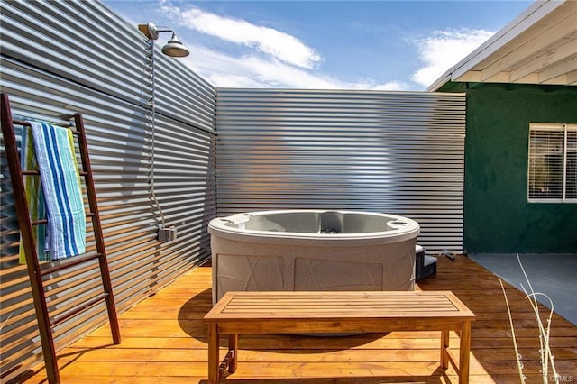 4574 Avenida Del Sol, Joshua Tree, CA 92252 - deck with a hot tub