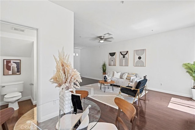 125 Draft Way, Placentia, CA 92870 - living area featuring wood finished floors and ceiling fan