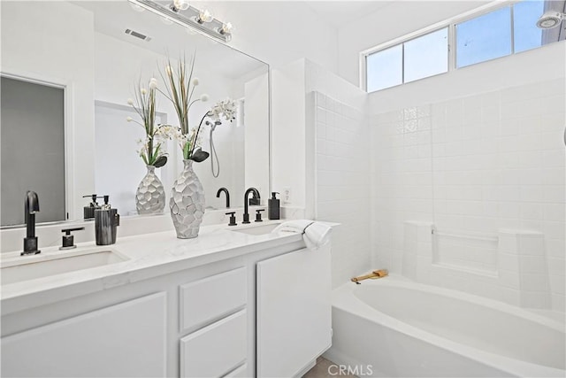 125 Draft Way, Placentia, CA 92870 - bathroom with double vanity and tub / shower combination