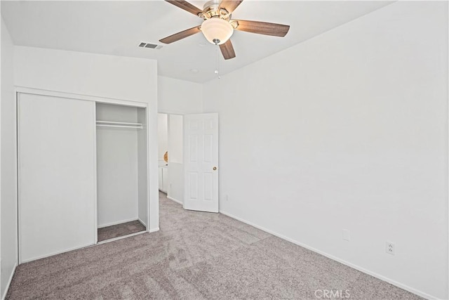 125 Draft Way, Placentia, CA 92870 - unfurnished bedroom featuring carpet floors, a closet, and ceiling fan