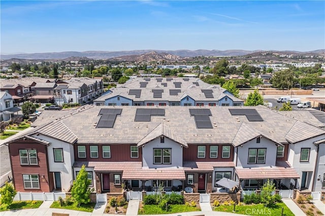 300 Farmhouse Dr Unit 3, Simi Valley, CA 93065 - view of property featuring a residential view, a mountain view, and roof mounted solar panels