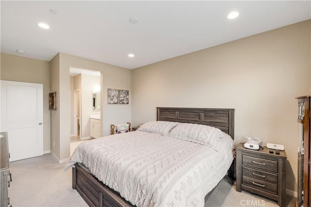 300 Farmhouse Dr Unit 3, Simi Valley, CA 93065 - bedroom featuring light carpet, recessed lighting, and ensuite bathroom