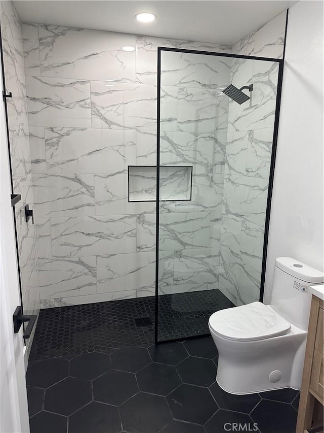 632 Truly Unit 634, Vista, CA 92084 - full bath featuring a marble finish shower and recessed lighting