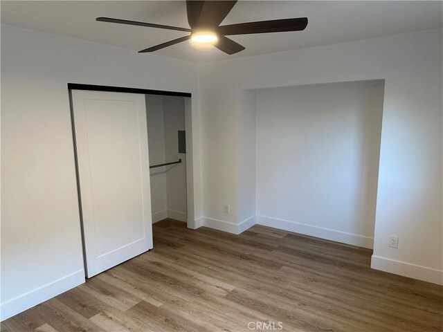 632 Truly Unit 634, Vista, CA 92084 - unfurnished bedroom with wood finished floors, a closet, and ceiling fan