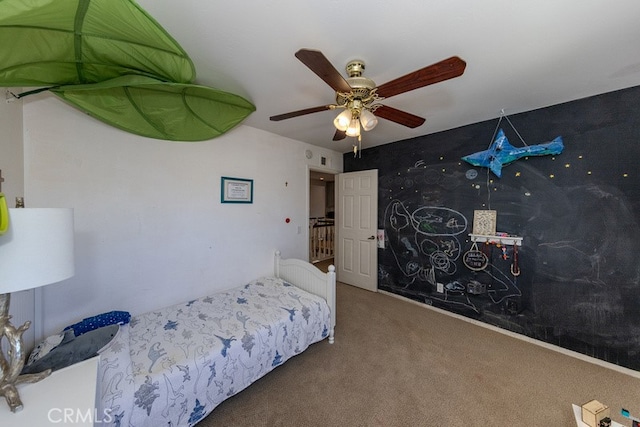 5035 Via Donaldo, Yorba Linda, CA 92886 - carpeted bedroom featuring a ceiling fan