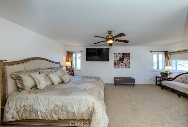 5035 Via Donaldo, Yorba Linda, CA 92886 - bedroom with light carpet and a ceiling fan