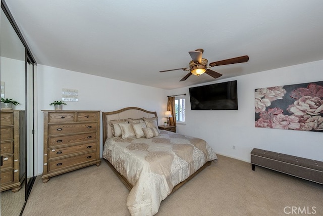 5035 Via Donaldo, Yorba Linda, CA 92886 - bedroom with light colored carpet and a ceiling fan