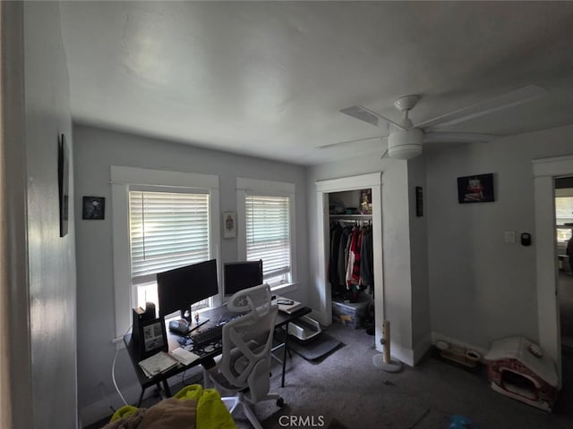 3424 E Cesar E Chavez Ave, Los Angeles, CA 90063 - home office with carpet floors and ceiling fan