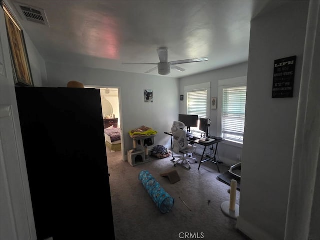 3424 E Cesar E Chavez Ave, Los Angeles, CA 90063 - carpeted home office with ceiling fan