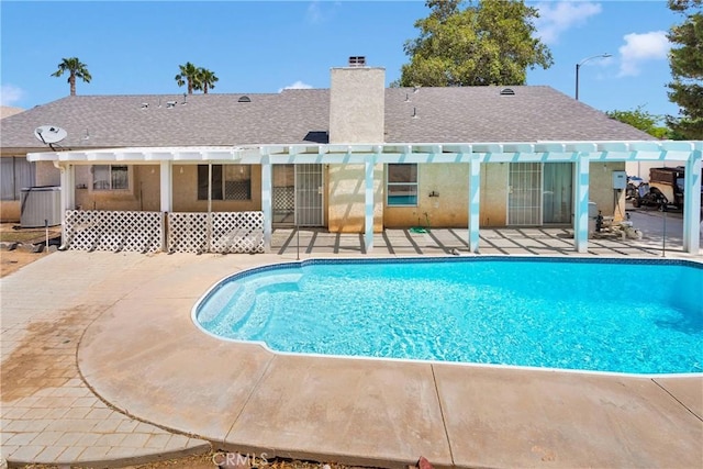 13491 Solitude Cir, Victorville, CA 92392 - outdoor pool with a pergola and a patio area