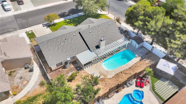 13491 Solitude Cir, Victorville, CA 92392 - view from above of property featuring a pool