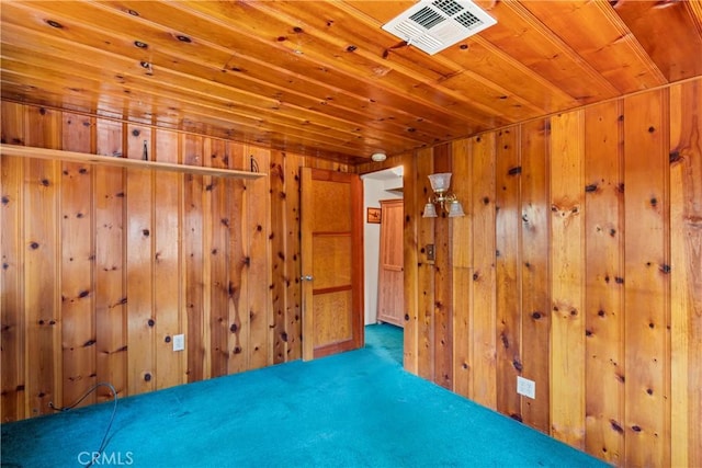 22490 Rockwell Rd, Cedarpines Park, CA 92322 - spare room featuring wooden ceiling and wooden walls