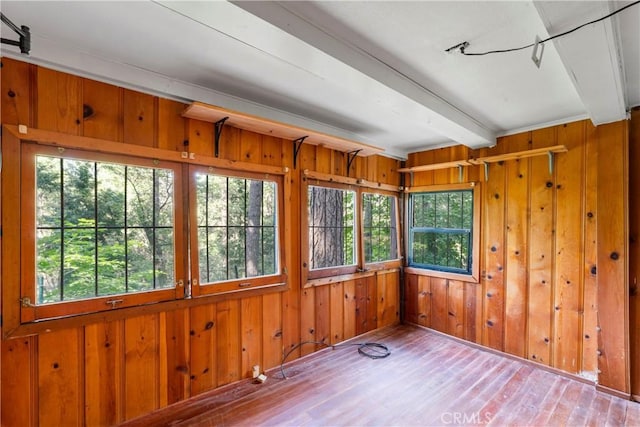 22490 Rockwell Rd, Cedarpines Park, CA 92322 - unfurnished sunroom featuring beam ceiling