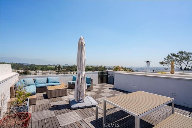 1029 White Knoll Dr, Los Angeles, CA 90012 - deck featuring an outdoor living space
