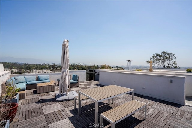 1029 White Knoll Dr, Los Angeles, CA 90012 - wooden deck featuring an outdoor living space
