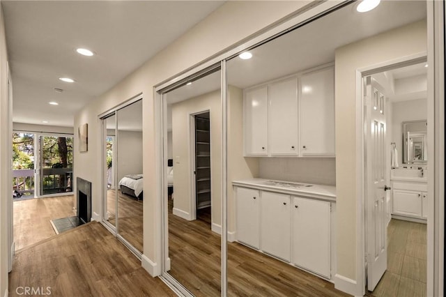 13078 Mindanao Way Unit 211, Marina Del Rey, CA 90292 - hall featuring wood finished floors and recessed lighting