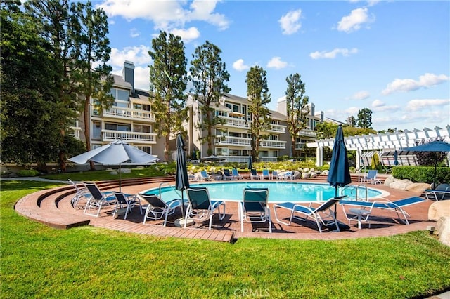 13078 Mindanao Way Unit 211, Marina Del Rey, CA 90292 - community pool featuring a yard and a patio area