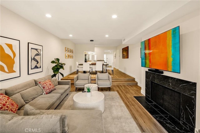 13078 Mindanao Way Unit 211, Marina Del Rey, CA 90292 - living room with recessed lighting and wood finished floors