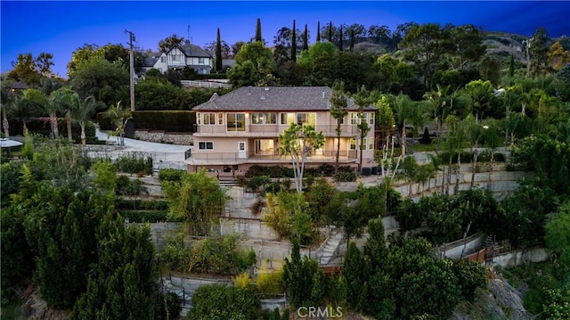 918 Reposado Dr, La Habra Heights, CA 90631 - rear view of property with a balcony and stairs