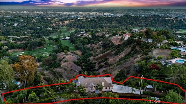 918 Reposado Dr, La Habra Heights, CA 90631 - aerial view at dusk