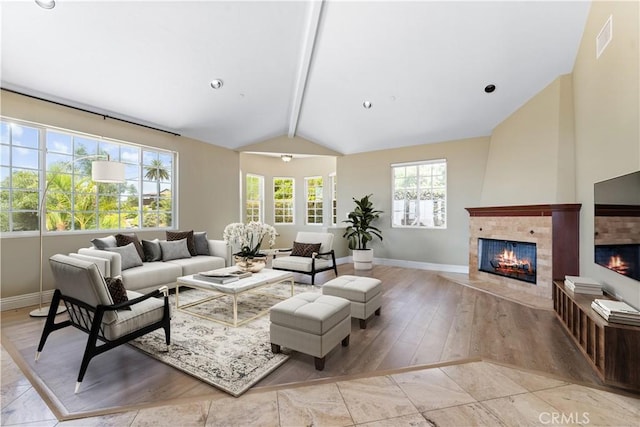 918 Reposado Dr, La Habra Heights, CA 90631 - living area featuring a fireplace and light wood-style floors