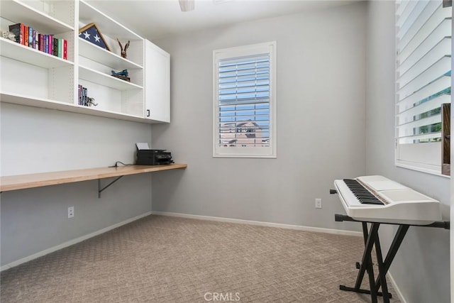 4989 River Ash Way, Fontana, CA 92336 - unfurnished office featuring carpet flooring and built in study area