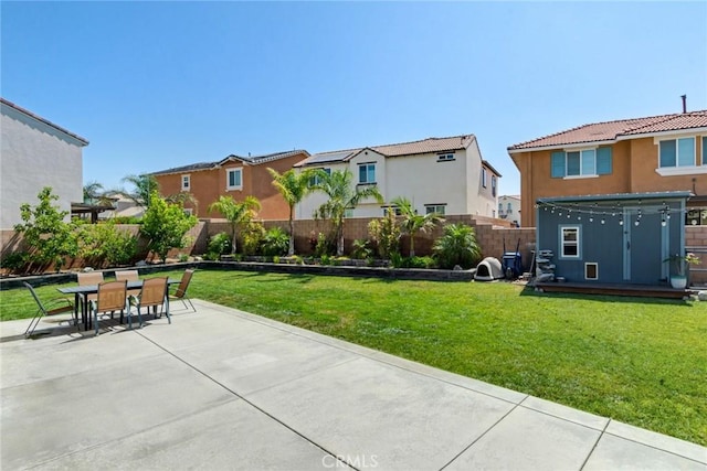 4989 River Ash Way, Fontana, CA 92336 - view of yard with a patio area, a residential view, and outdoor dining area