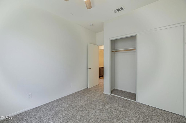 3016 Via Bella Rosa Ave, Rosamond, CA 93560 - unfurnished bedroom with carpet flooring, a closet, and ceiling fan