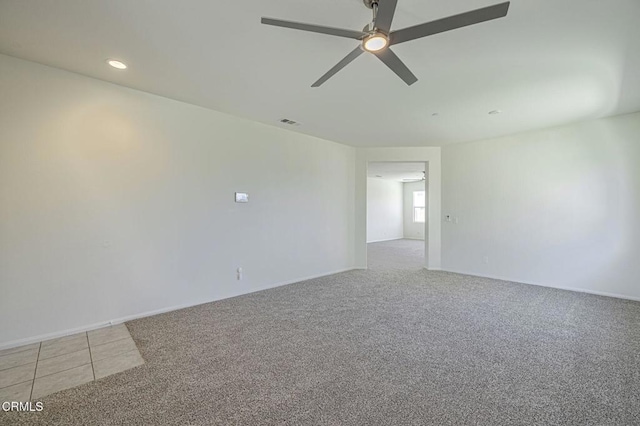 3016 Via Bella Rosa Ave, Rosamond, CA 93560 - unfurnished room with light carpet, a ceiling fan, and recessed lighting