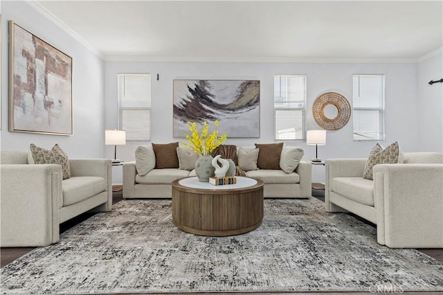 6219 S Kingsmill Ct, Fontana, CA 92336 - living area with ornamental molding and wood finished floors