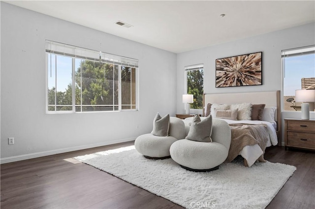 6219 S Kingsmill Ct, Fontana, CA 92336 - bedroom featuring multiple windows and dark wood-style floors
