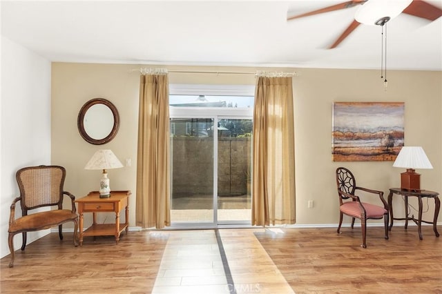 35842 Ellison Ln Unit 2, Murrieta, CA 92562 - living area with wood finished floors and ceiling fan