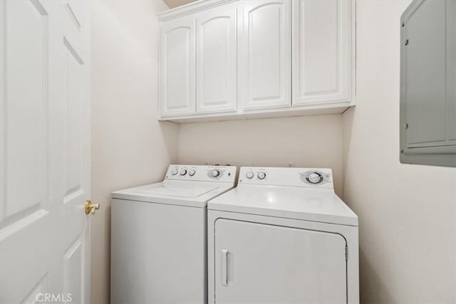 215 S Mason St, Arroyo Grande, CA 93420 - laundry area with independent washer and dryer, electric panel, and cabinet space