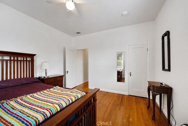215 S Mason St, Arroyo Grande, CA 93420 - bedroom featuring light wood-type flooring and ceiling fan