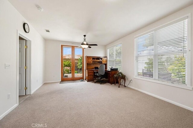 215 S Mason St, Arroyo Grande, CA 93420 - office area featuring light colored carpet and ceiling fan