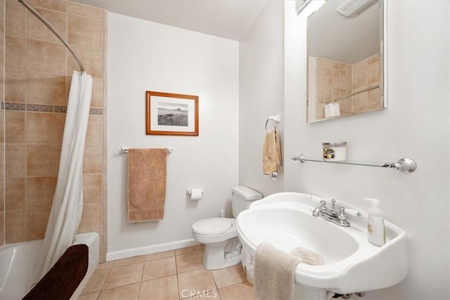 215 S Mason St, Arroyo Grande, CA 93420 - bathroom featuring shower / tub combo and tile patterned flooring