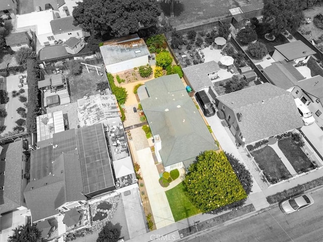 215 S Mason St, Arroyo Grande, CA 93420 - aerial view of residential area with property parcel outlined