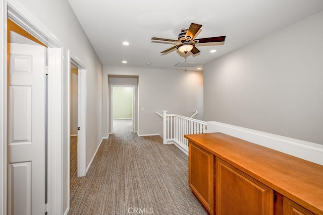 30118 Galbreth Ct, Castaic, CA 91384 - corridor with an upstairs landing, recessed lighting, and carpet