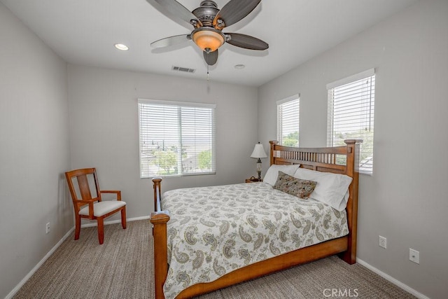 30118 Galbreth Ct, Castaic, CA 91384 - bedroom featuring carpet floors, ceiling fan, and recessed lighting