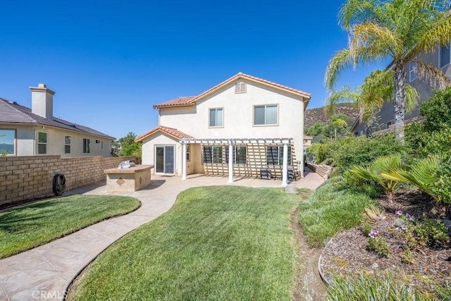 30118 Galbreth Ct, Castaic, CA 91384 - back of house featuring a pergola, stucco siding, a patio, and a tile roof