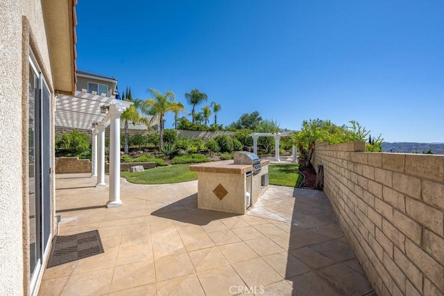 30118 Galbreth Ct, Castaic, CA 91384 - view of patio with a pergola and an outdoor kitchen